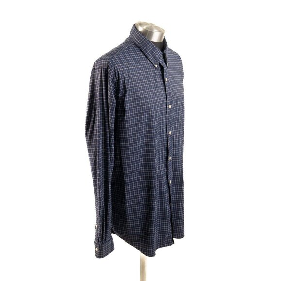 Polo Ralph Lauren Long Sleeve Plaid Blue Fit Shirt size Large - Picture 3 of 9